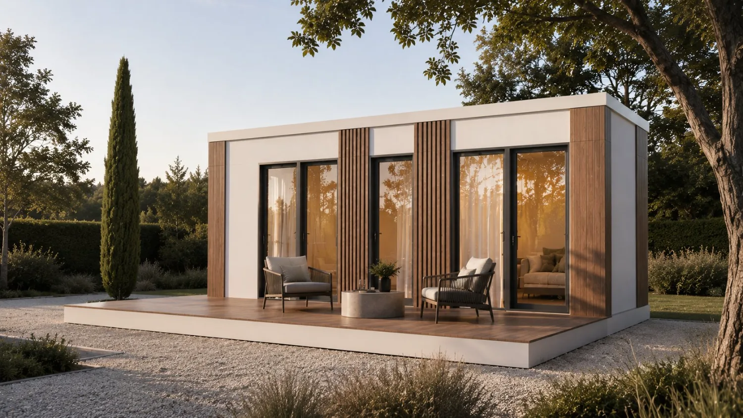 Tiny house Casa Bianca à l'enduit lissé : l'aspect extérieur fait partie des points sur lesquels un permis peut être refusé